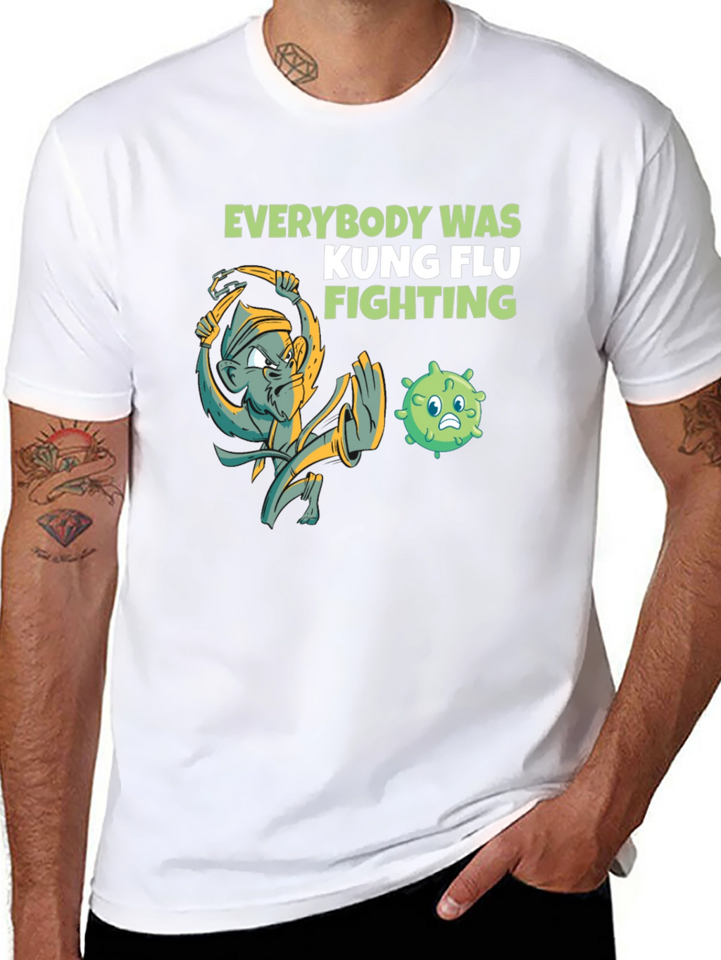 Camiseta Kung Flu Fighting Humor Negro
