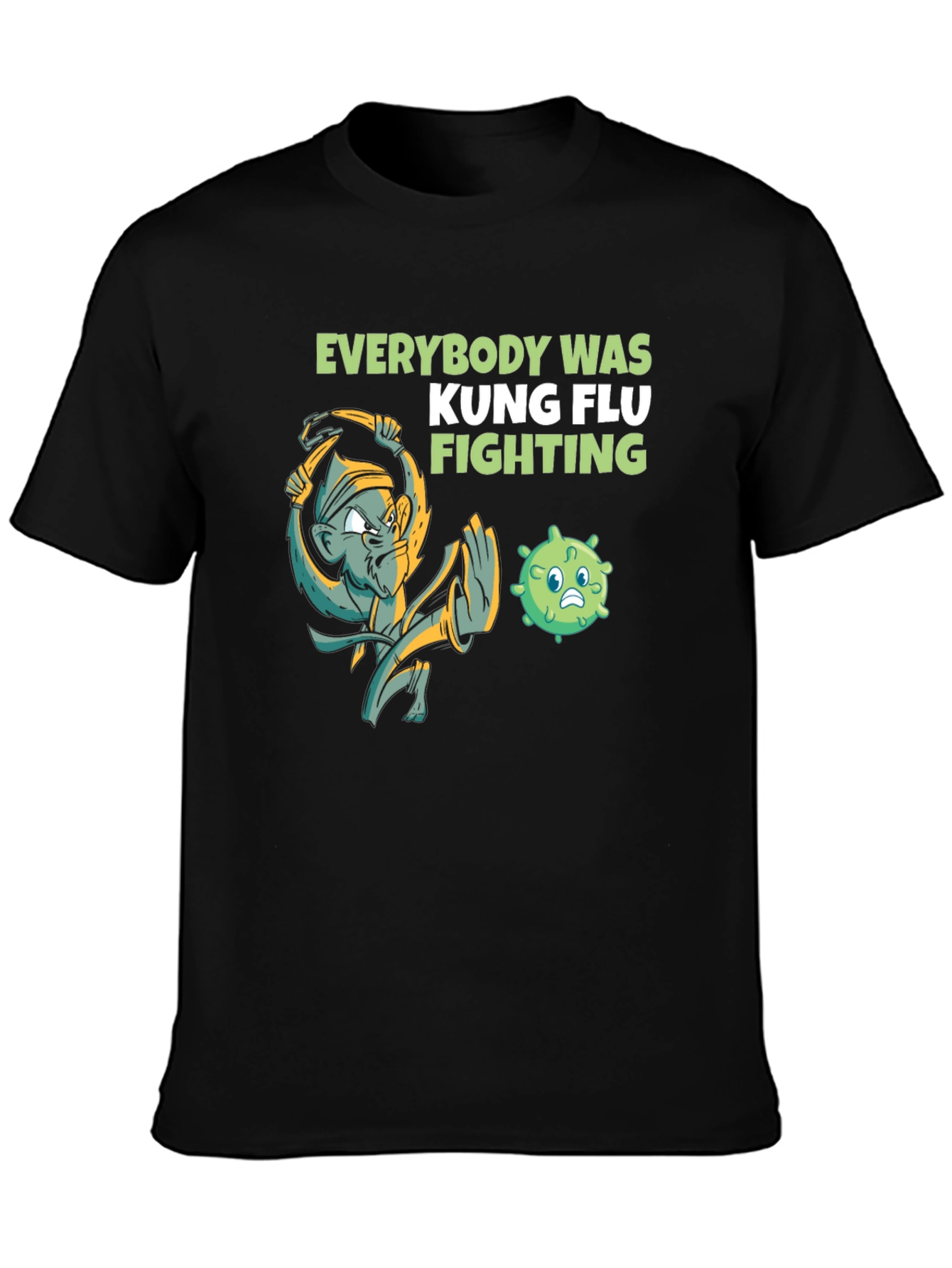 Camiseta Kung Flu Fighting Humor Negro
