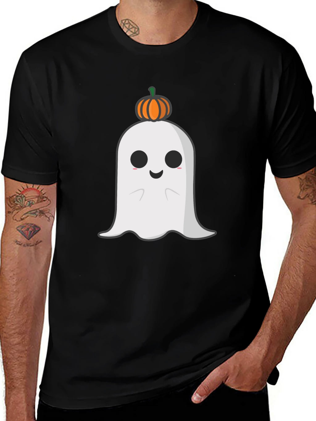 Camiseta Halloween Fantasma Calabaza
