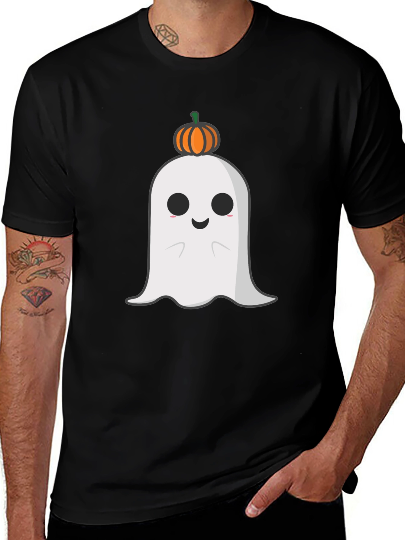Camiseta Halloween Fantasma Calabaza