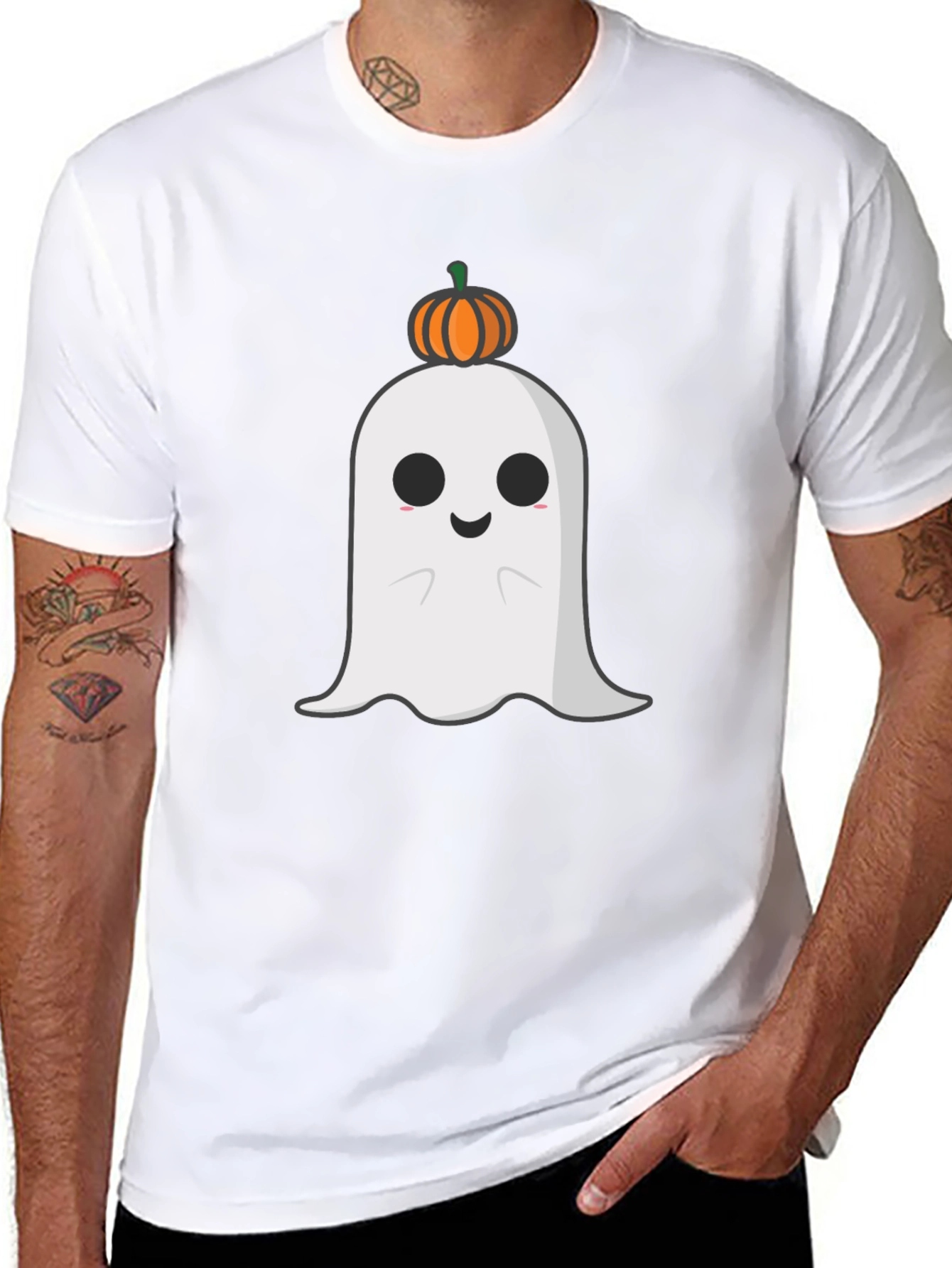 Camiseta Halloween Fantasma Calabaza