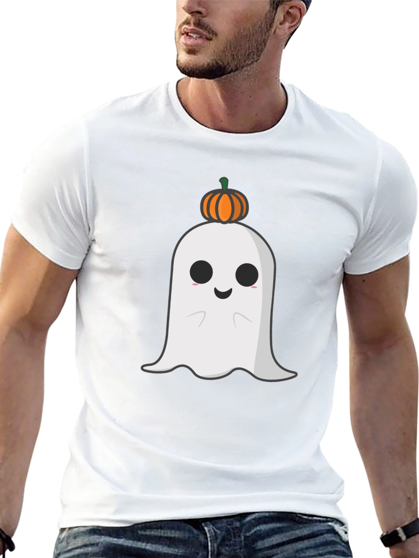 Camiseta Halloween Fantasma Calabaza