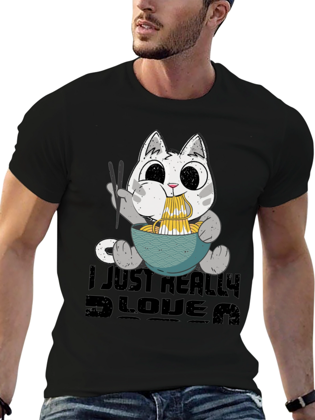 Camiseta Negra Amo el Ramen