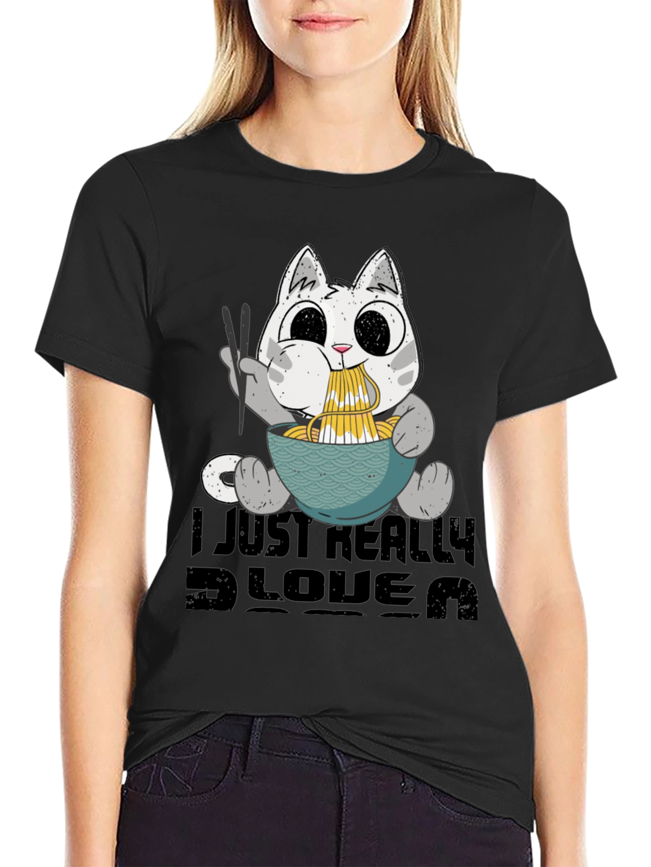 Camiseta Negra Amo el Ramen