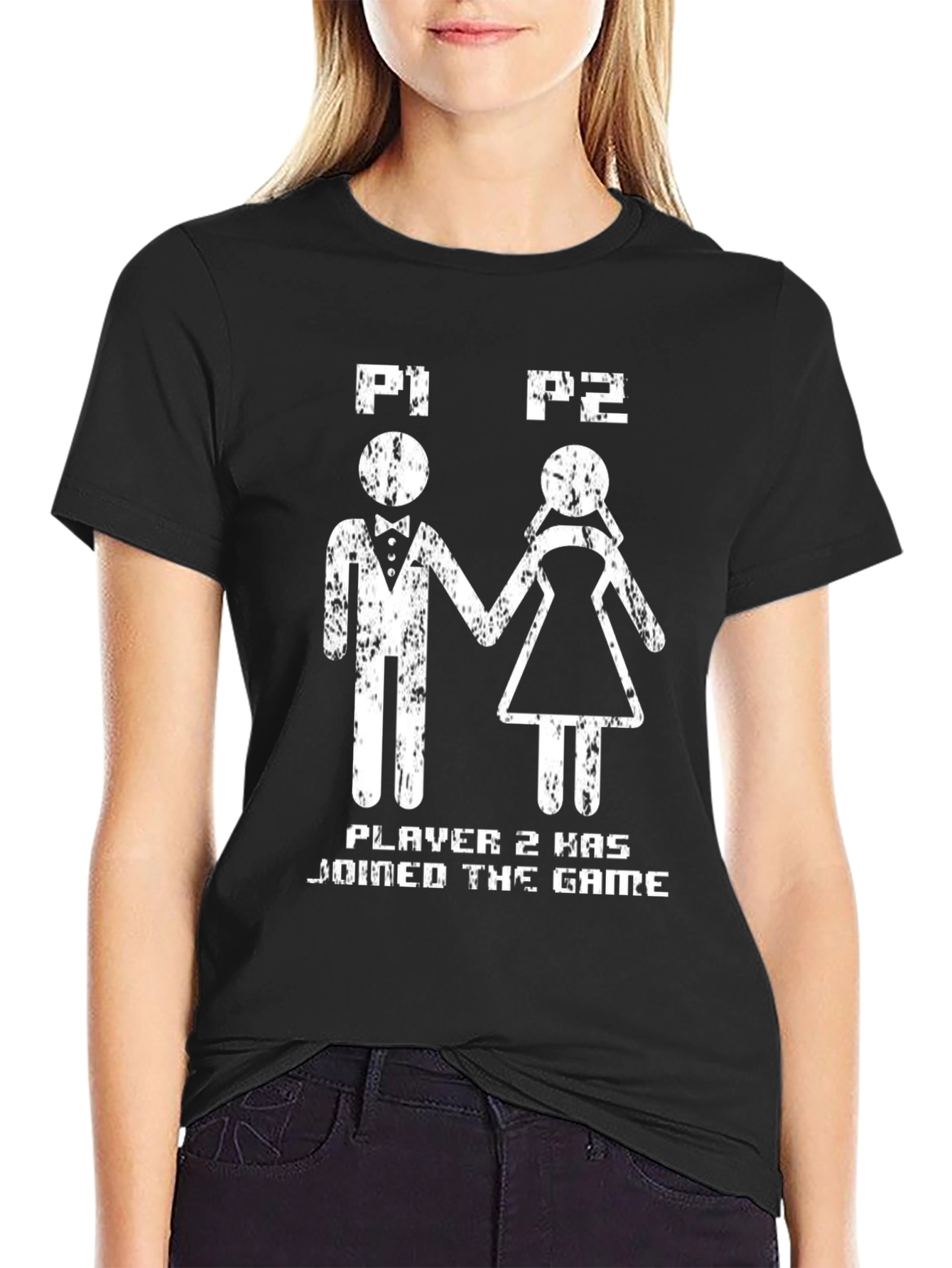 Camiseta Divertida Player 1 & 2 para Parejas Gamer
