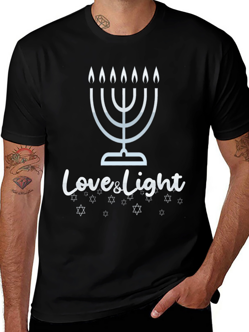 Camiseta Hombre Hanukkah Love & Light