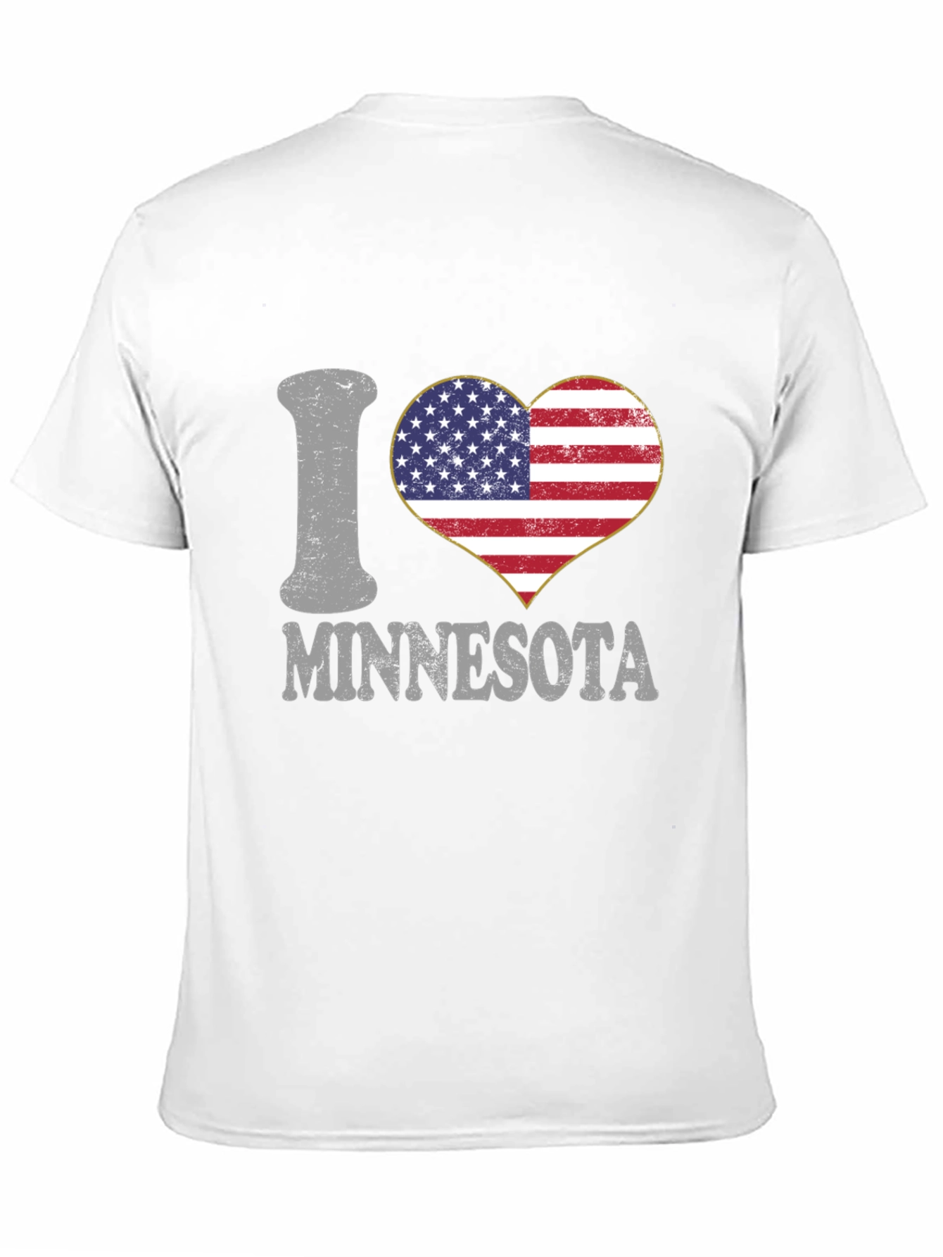 Camiseta Negra Amo Minnesota Corazón Bandera USA