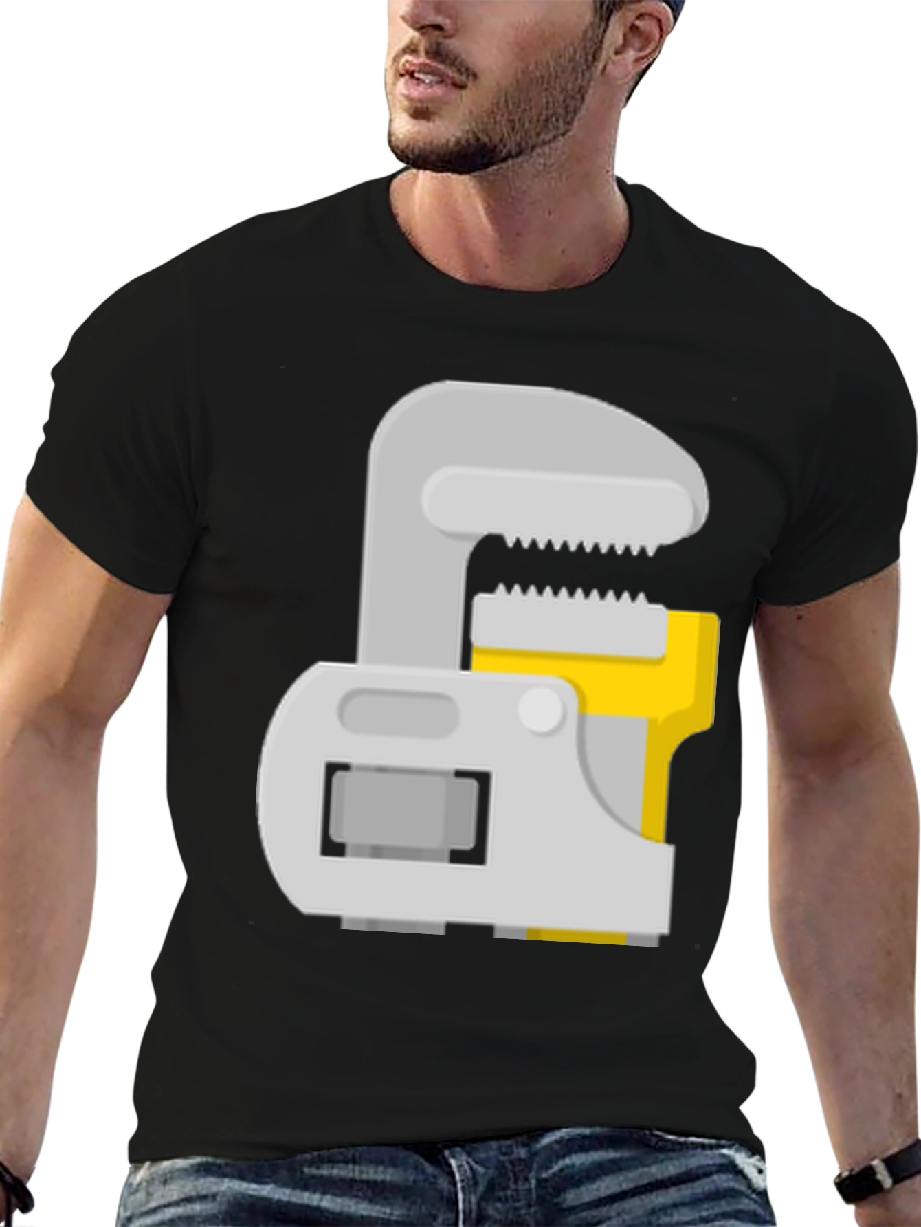 Camiseta Negra con Diseño de Llave Ajustable