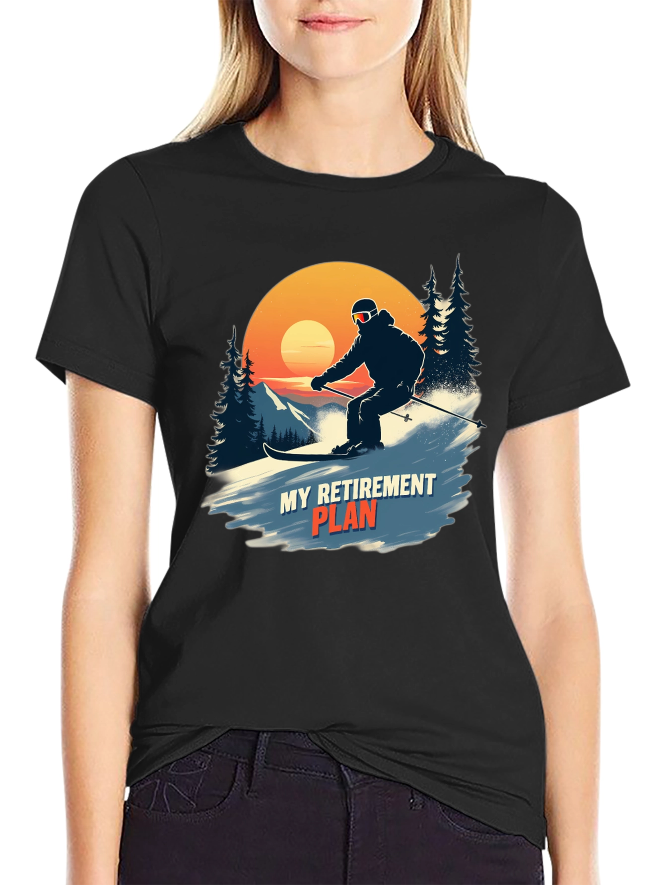 Camiseta Esquí Retiro - Plan de Jubilación Divertido