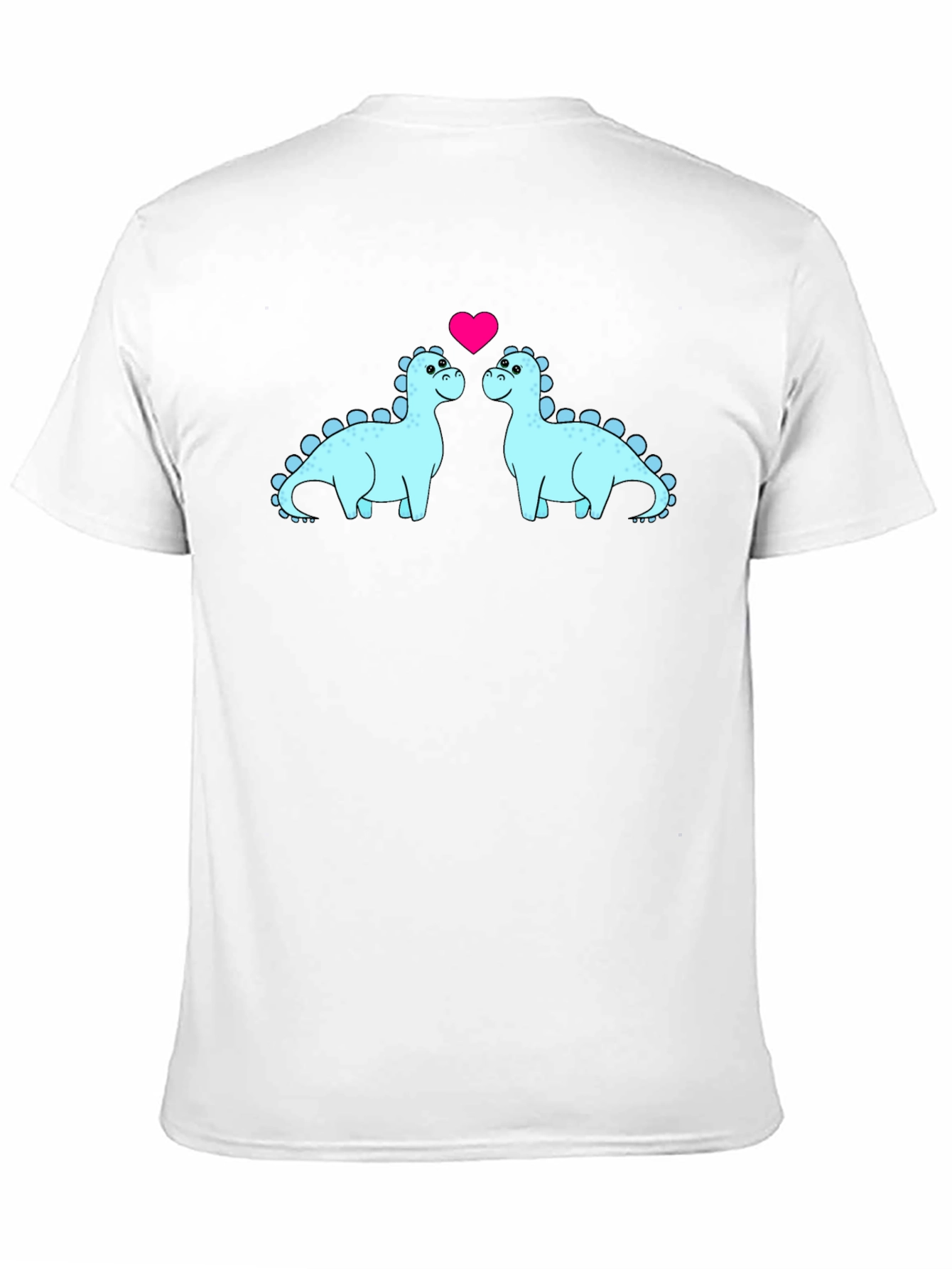Camiseta Negra con Diseño de Dinosaurios Enamorados