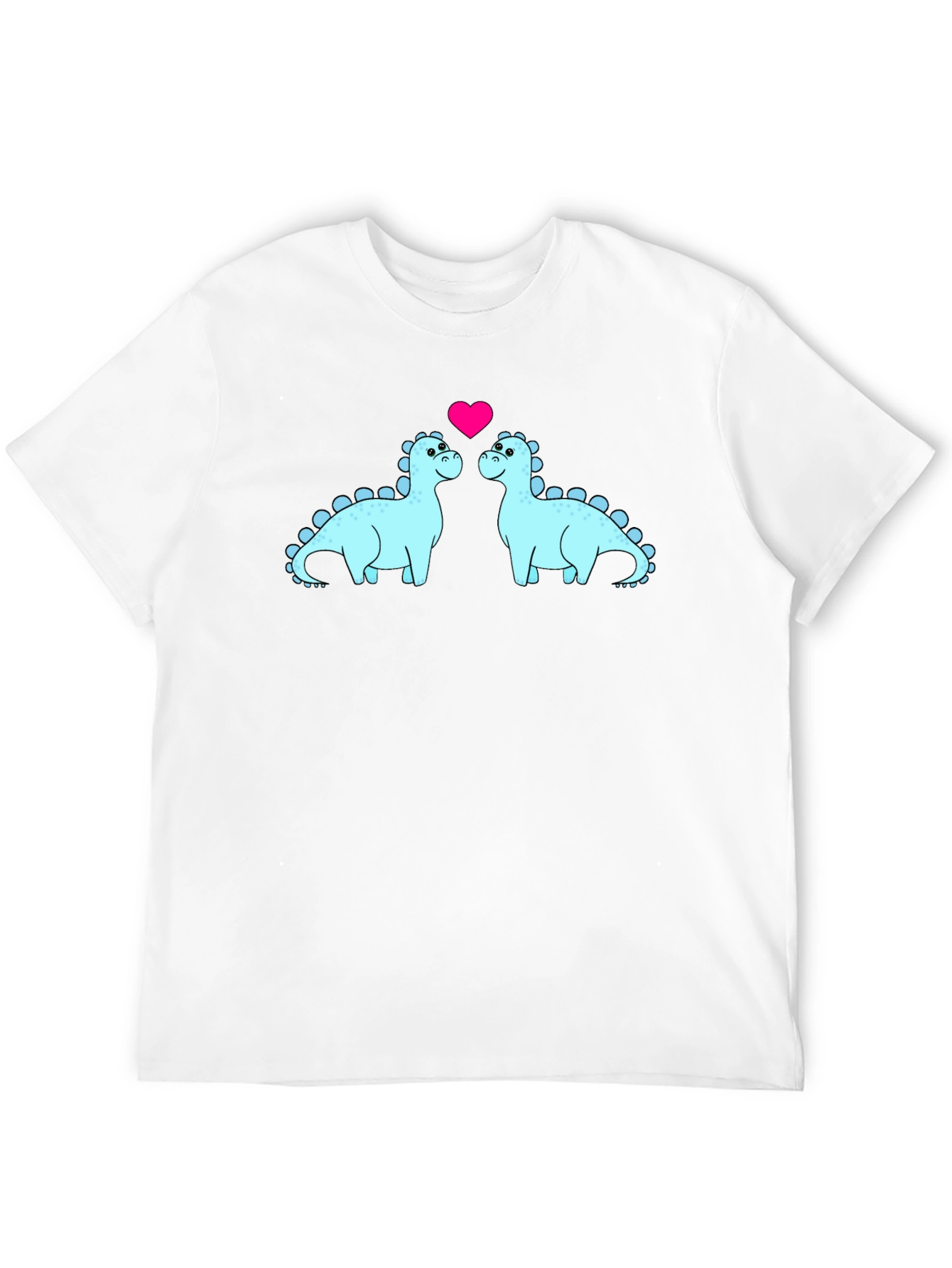 Camiseta Negra con Diseño de Dinosaurios Enamorados