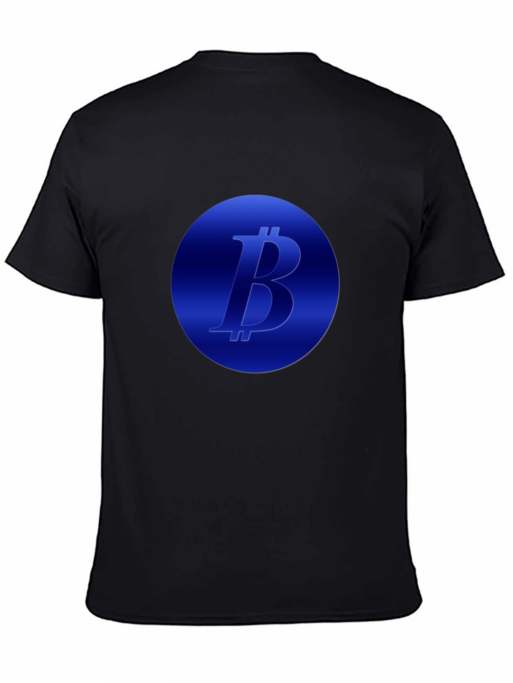 Camiseta Negra Bitcoin Diseño Circular Azul