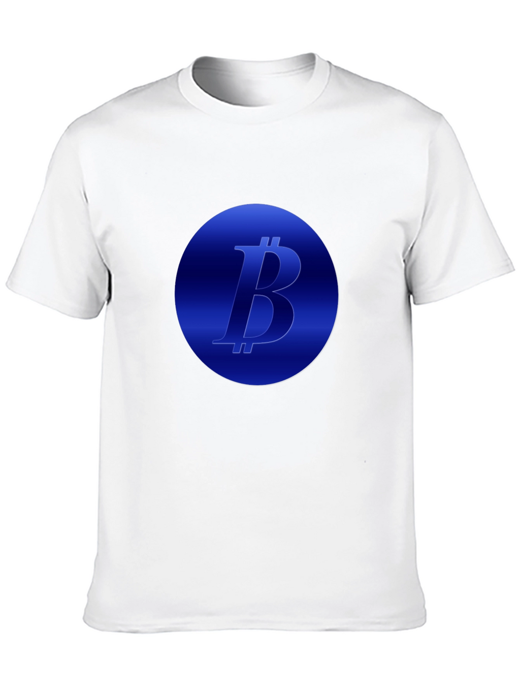 Camiseta Negra Bitcoin Diseño Circular Azul