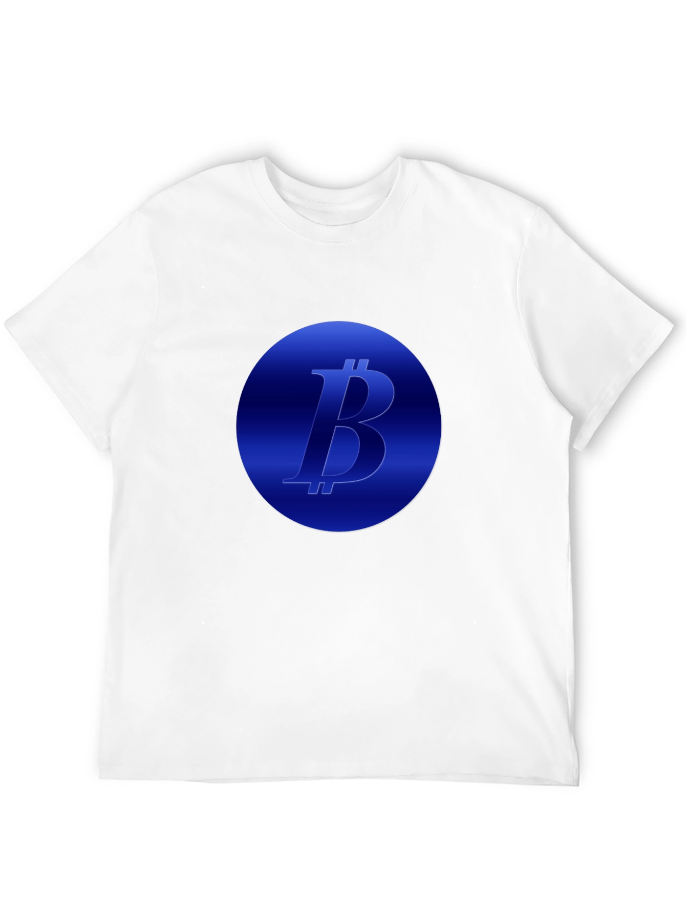 Camiseta Negra Bitcoin Diseño Circular Azul