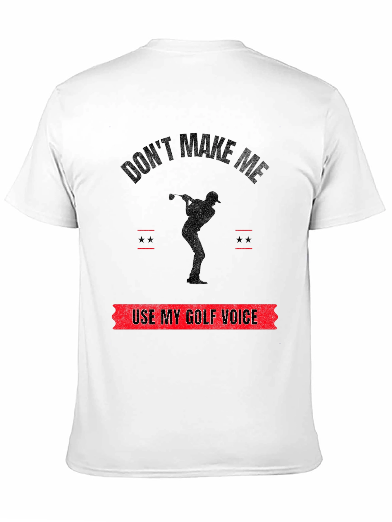 Camiseta Negra con Diseño de Golfista y Frase Divertida