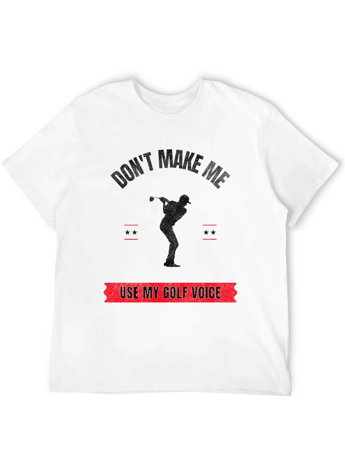 Camiseta Negra con Diseño de Golfista y Frase Divertida