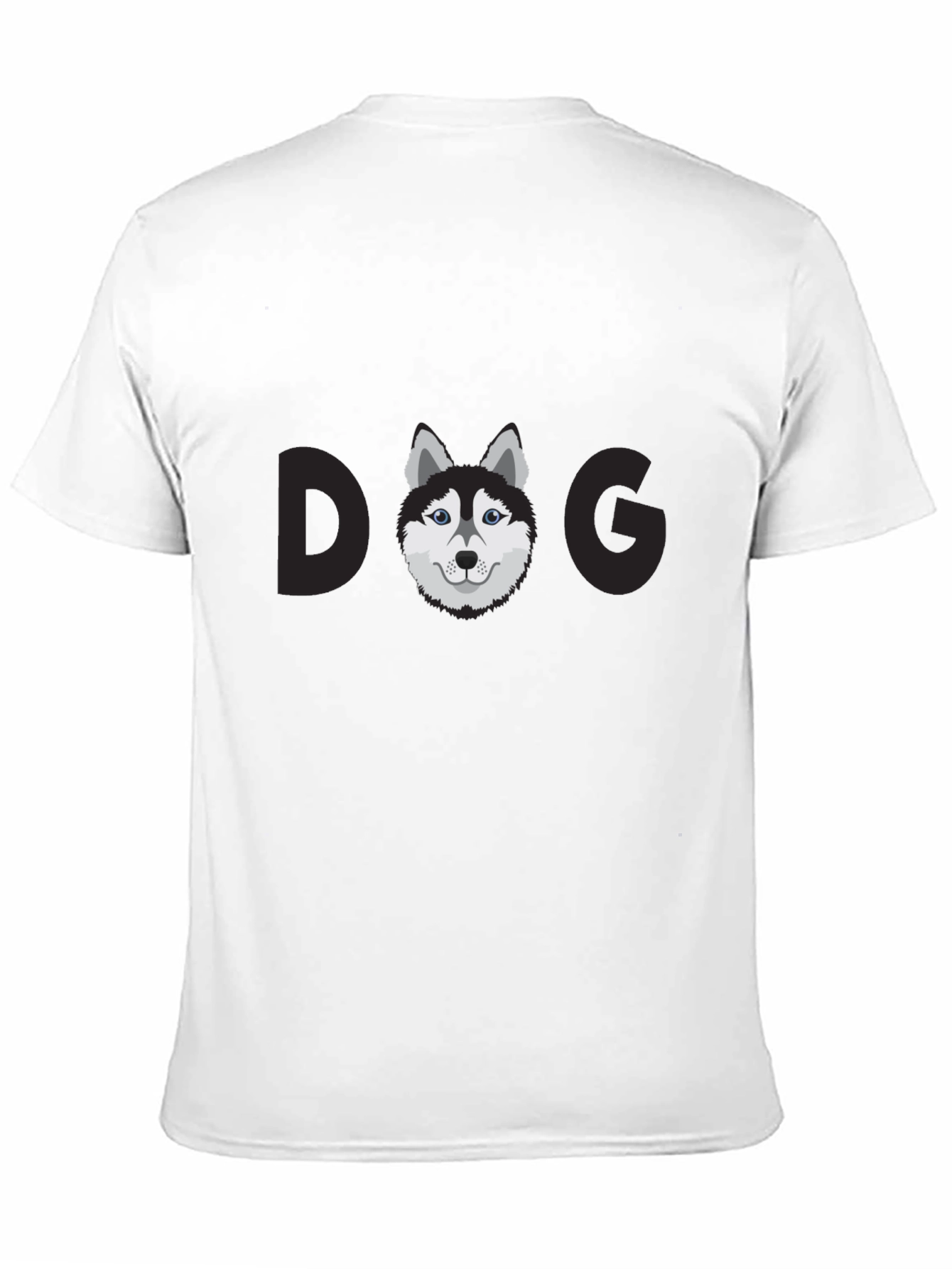Camiseta Negra con Diseño de Perro Husky