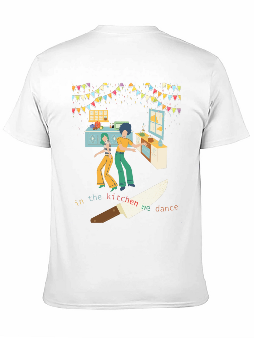 Camiseta Negra con Diseño de Cocina Bailarina