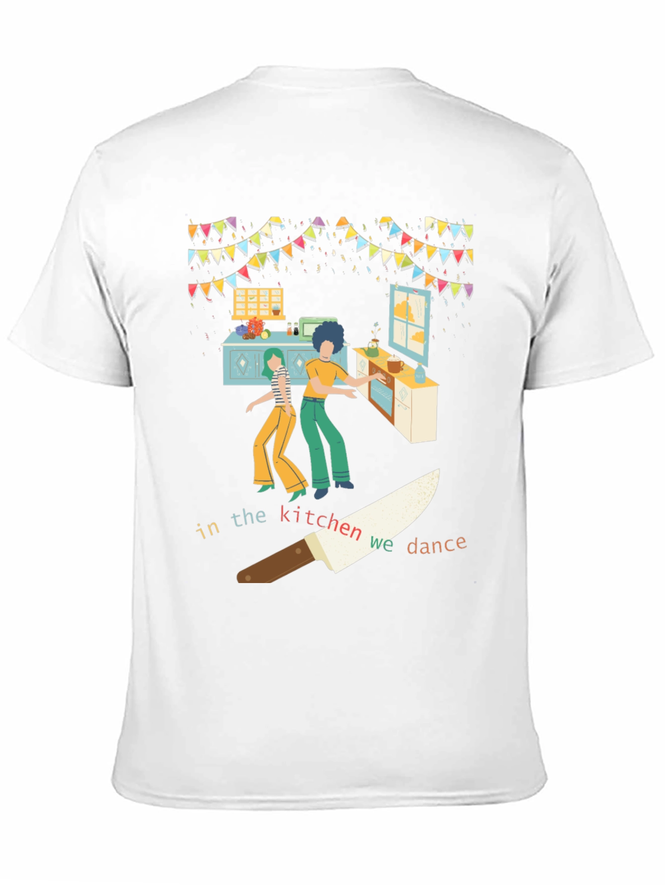 Camiseta Negra con Diseño de Cocina Bailarina