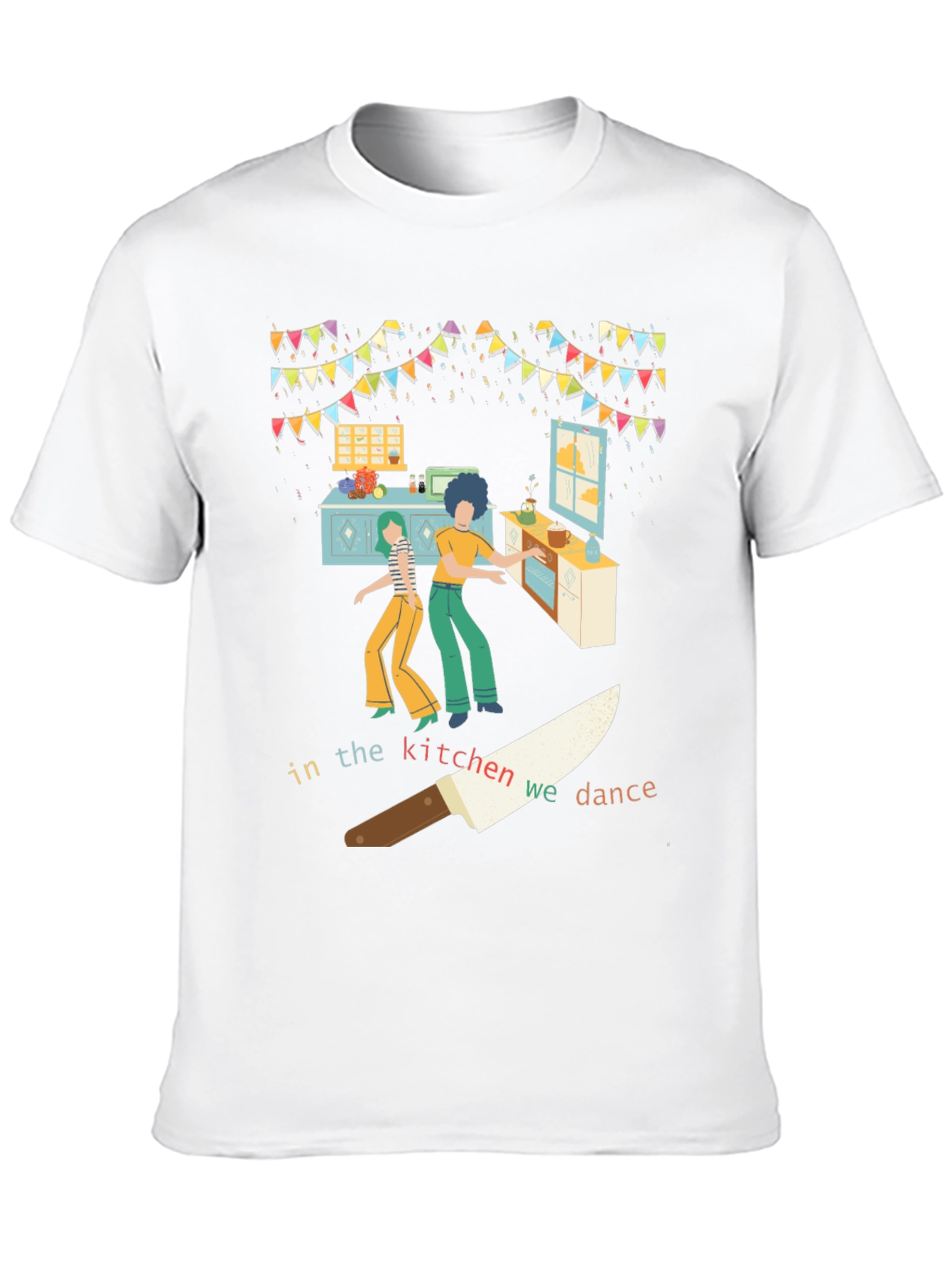 Camiseta Negra con Diseño de Cocina Bailarina