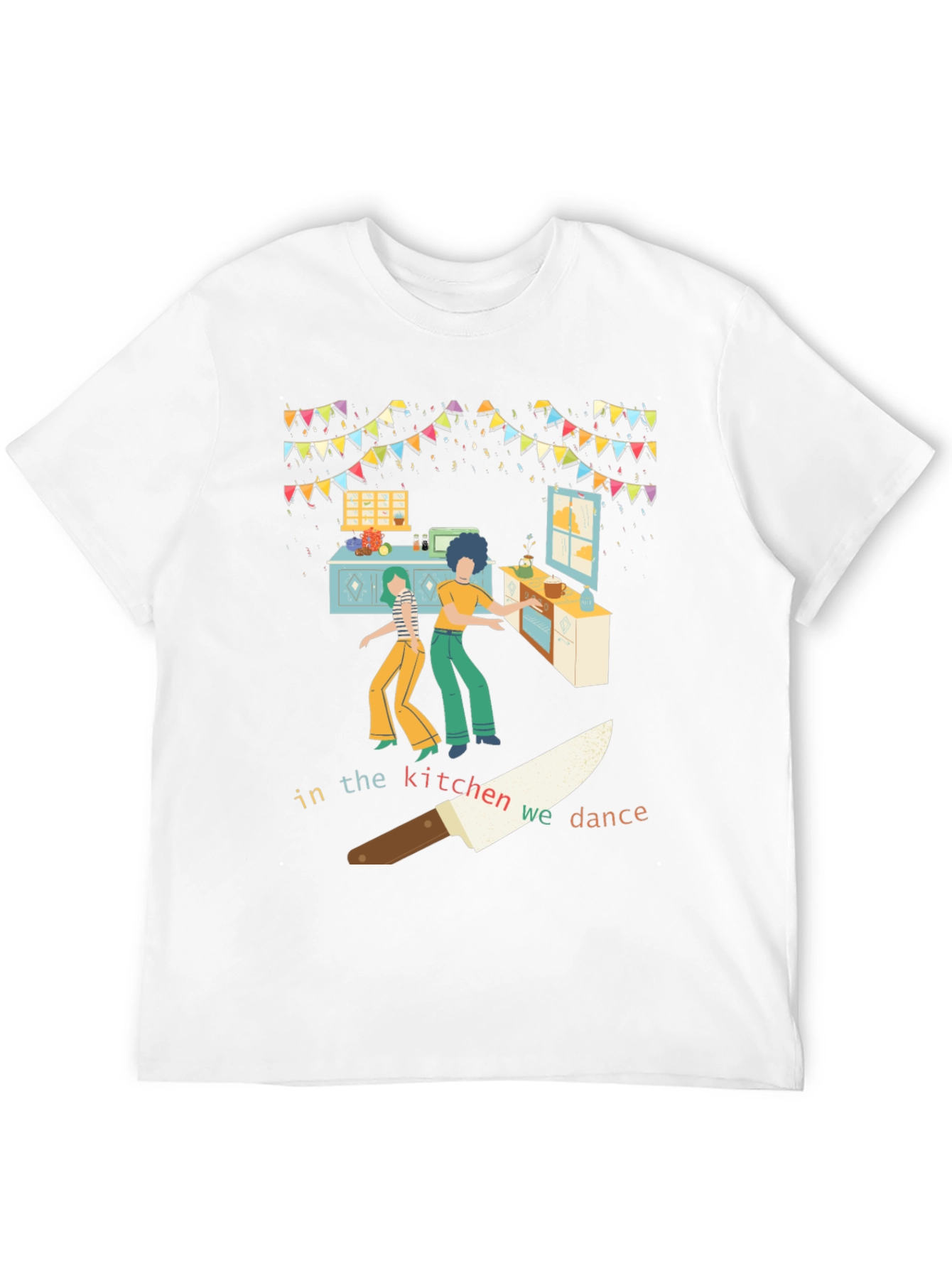 Camiseta Negra con Diseño de Cocina Bailarina