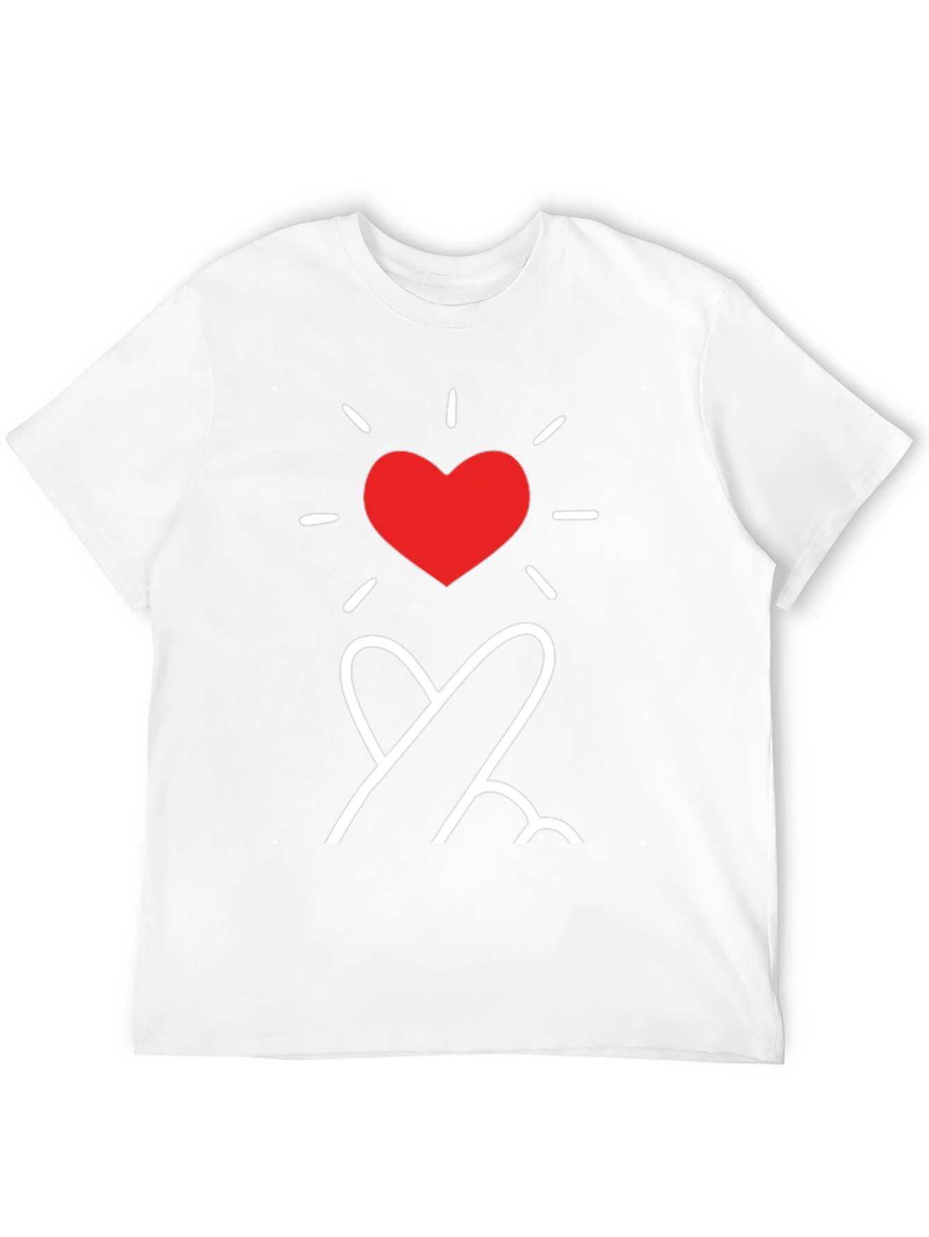 Camiseta Negra con Diseño de Corazón Coreano