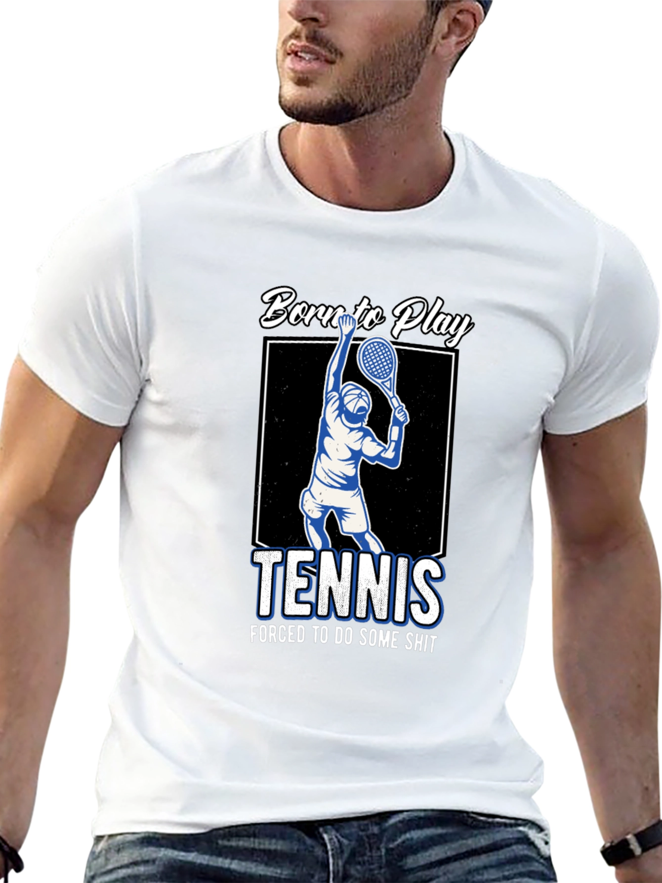 Camiseta Hombre Negra Born to Play Tennis