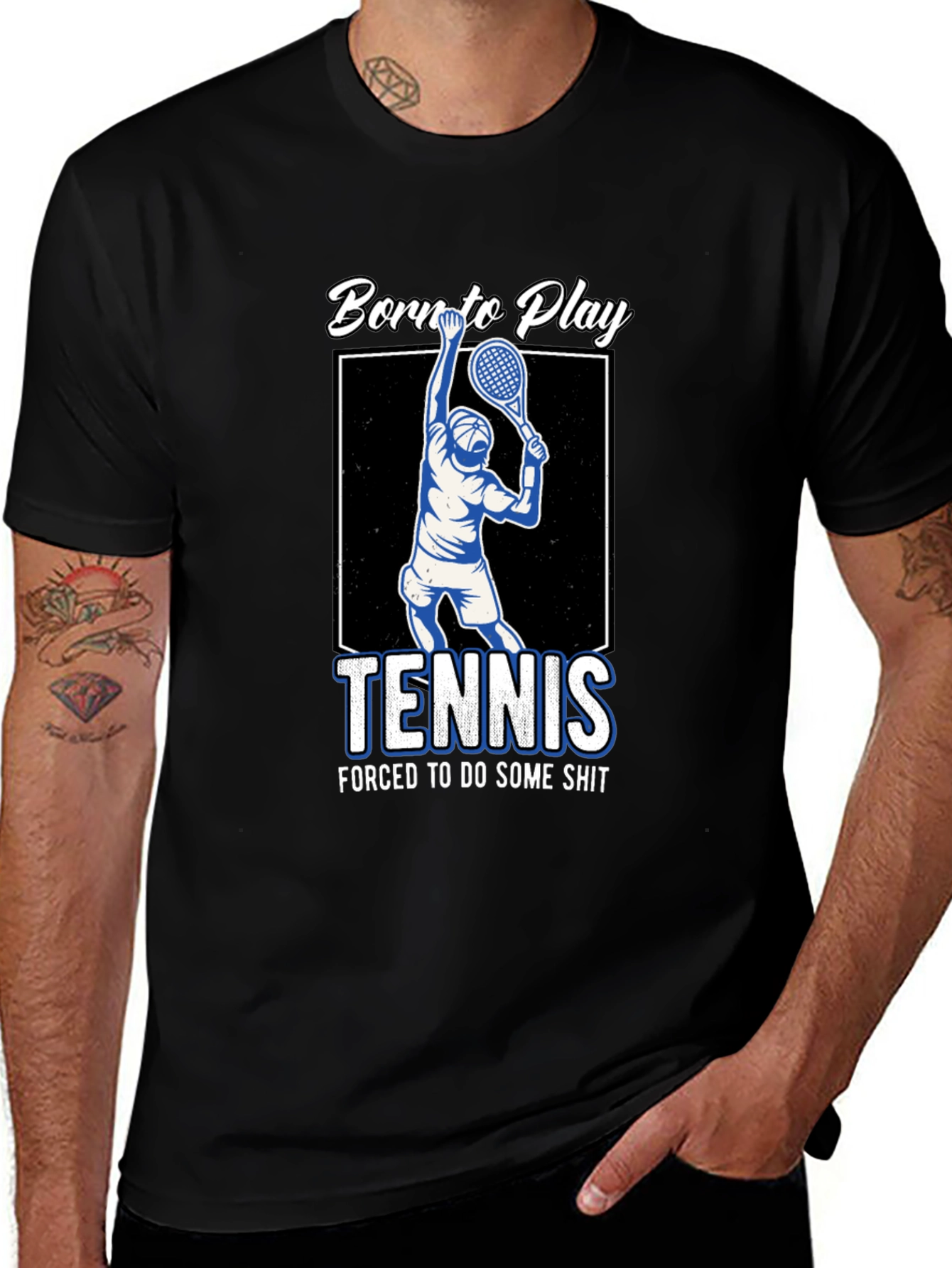 Camiseta Hombre Negra Born to Play Tennis