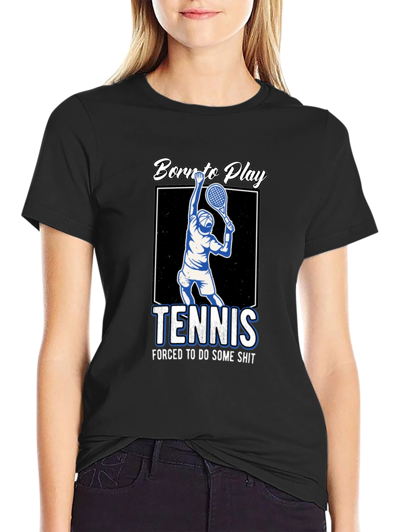 Camiseta Hombre Negra Born to Play Tennis