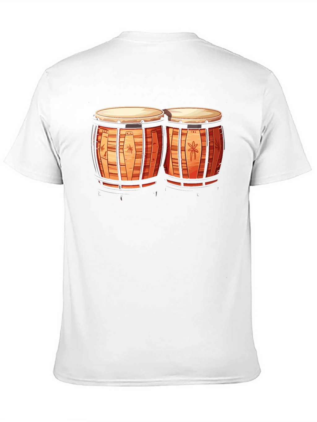 Camiseta Negra con Diseño de Bongos Tropicales