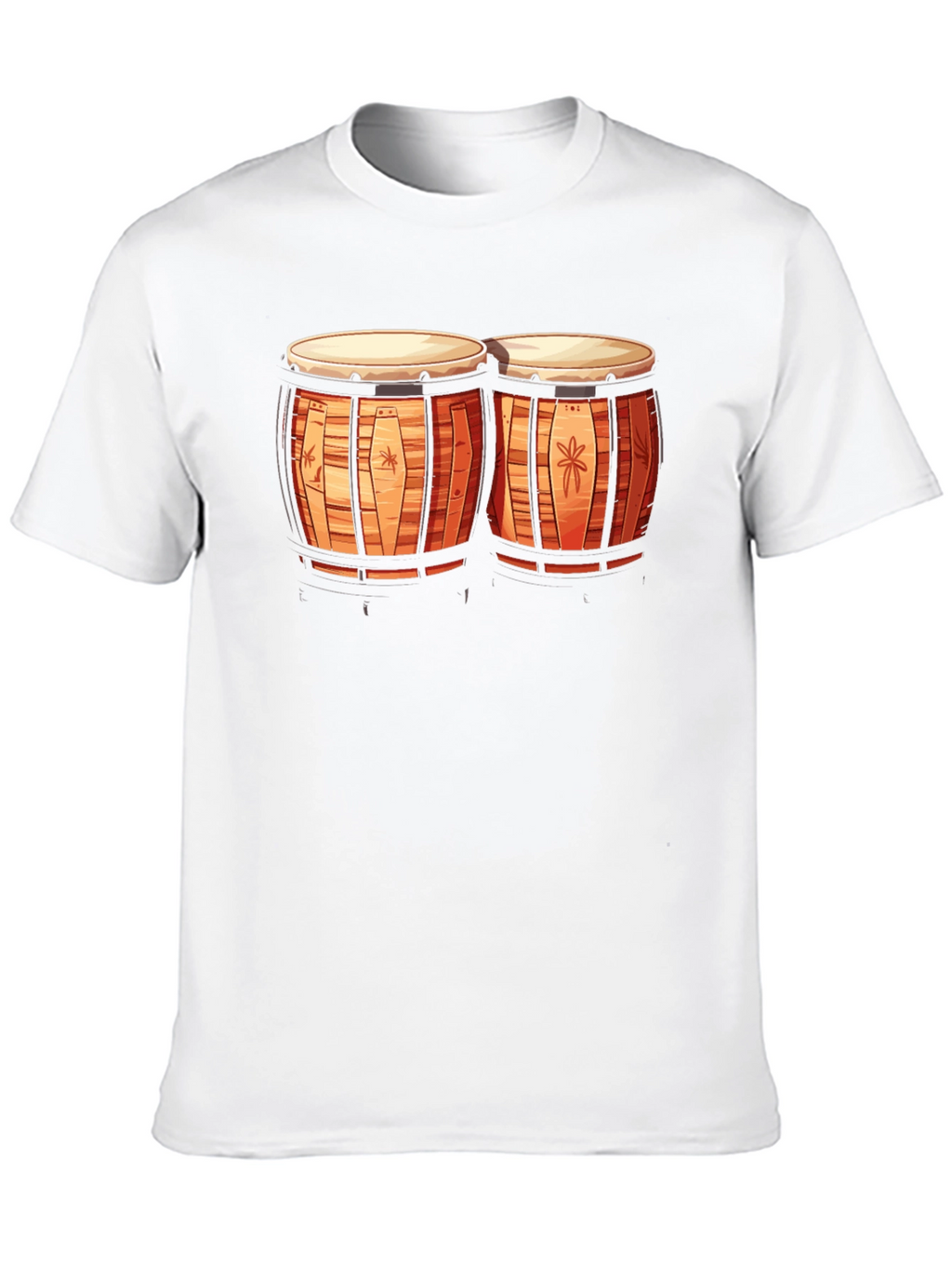 Camiseta Negra con Diseño de Bongos Tropicales