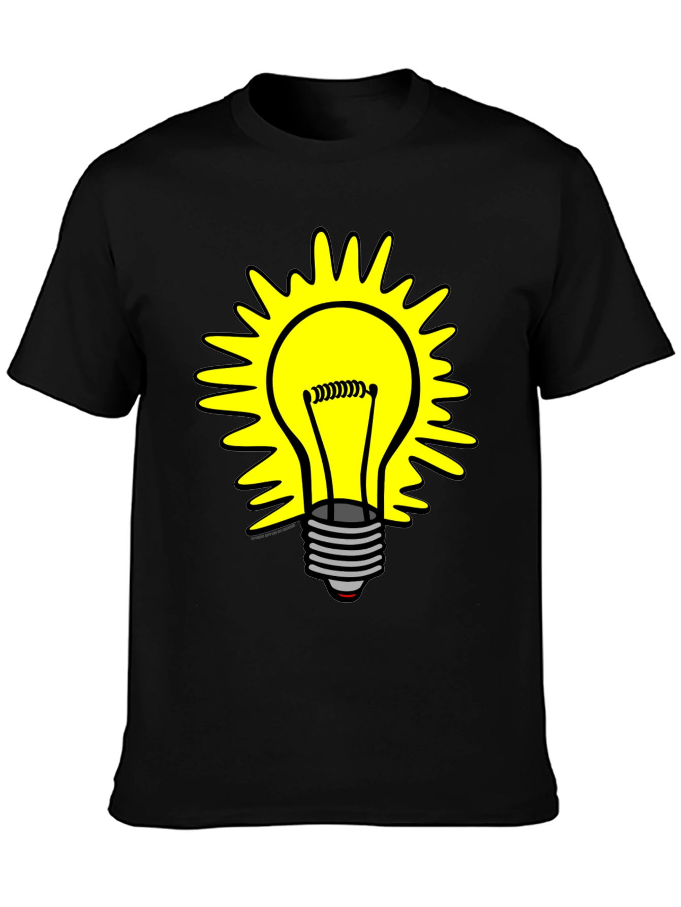 Camiseta Negra con Diseño de Bombilla Iluminada