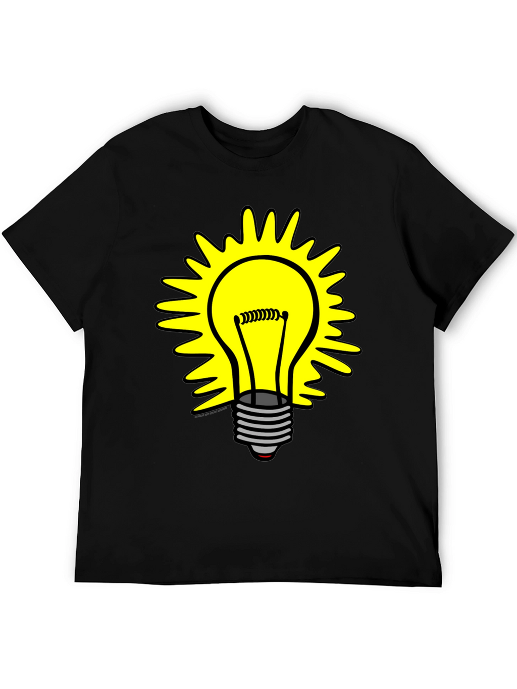 Camiseta Negra con Diseño de Bombilla Iluminada