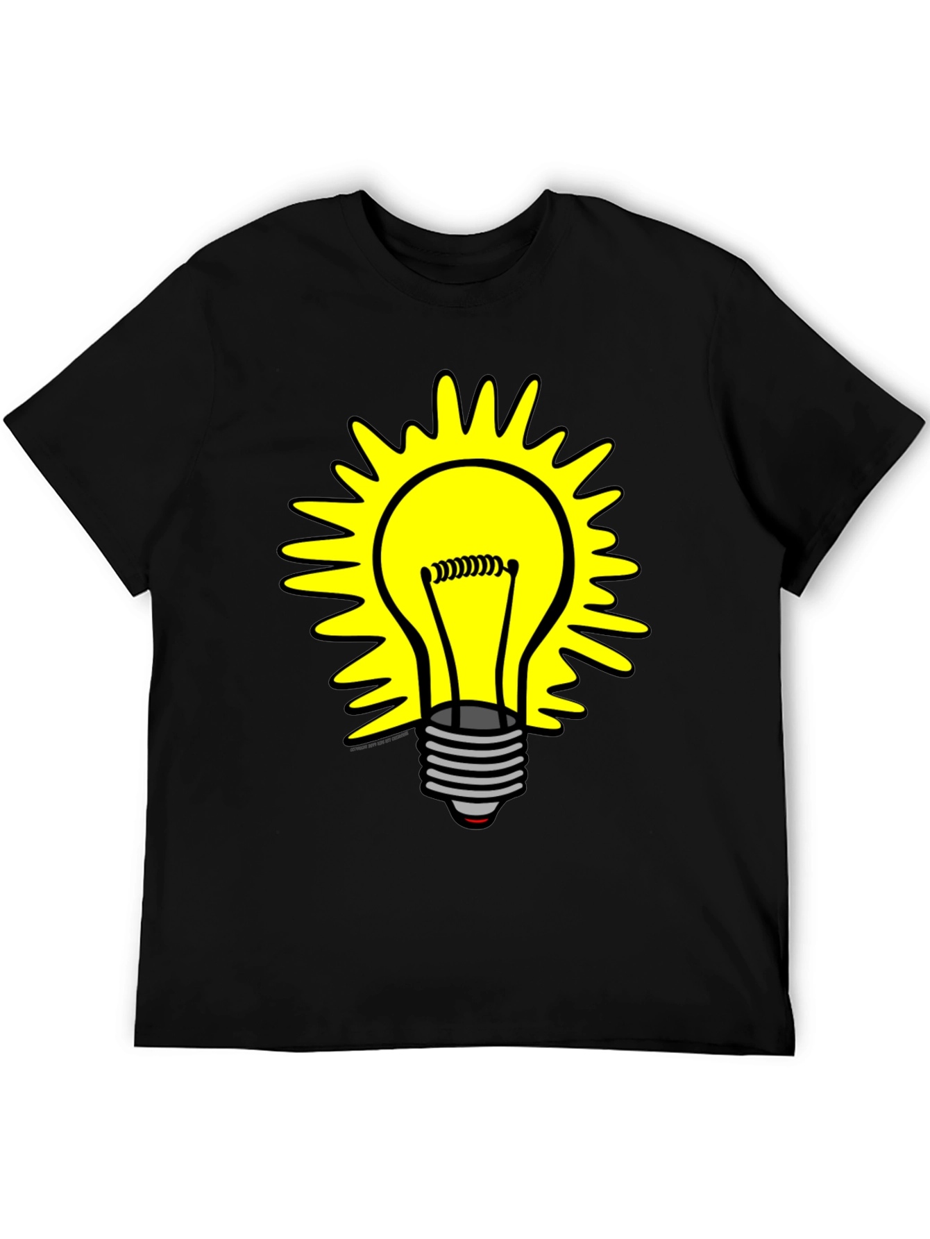 Camiseta Negra con Diseño de Bombilla Iluminada