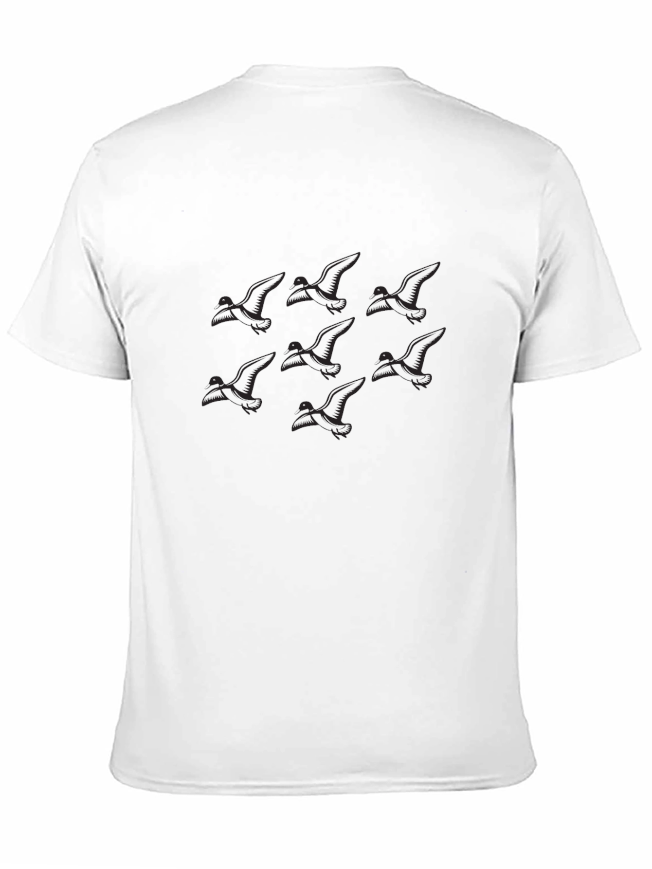 Camiseta Negra con Diseño de Gaviotas