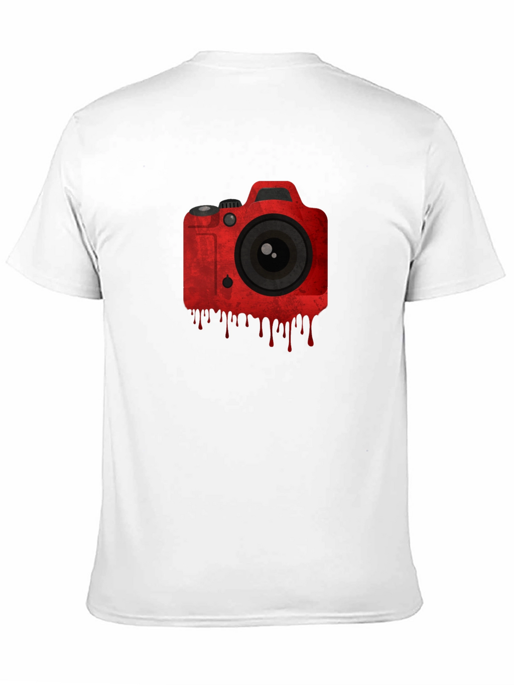 Camiseta Negra con Diseño de Cámara Roja