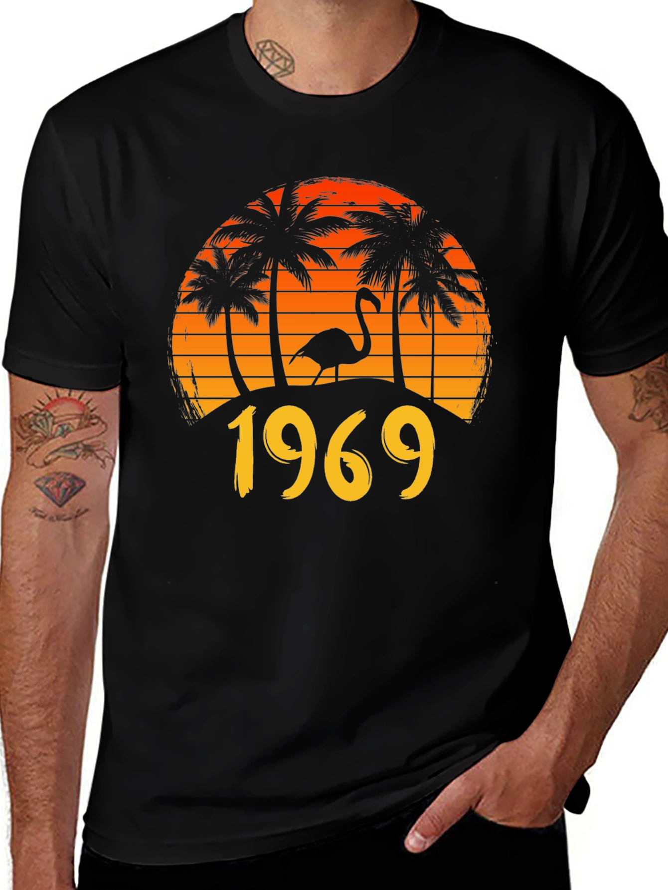 Camiseta Hombre Vintage 1969 Atardecer Tropical