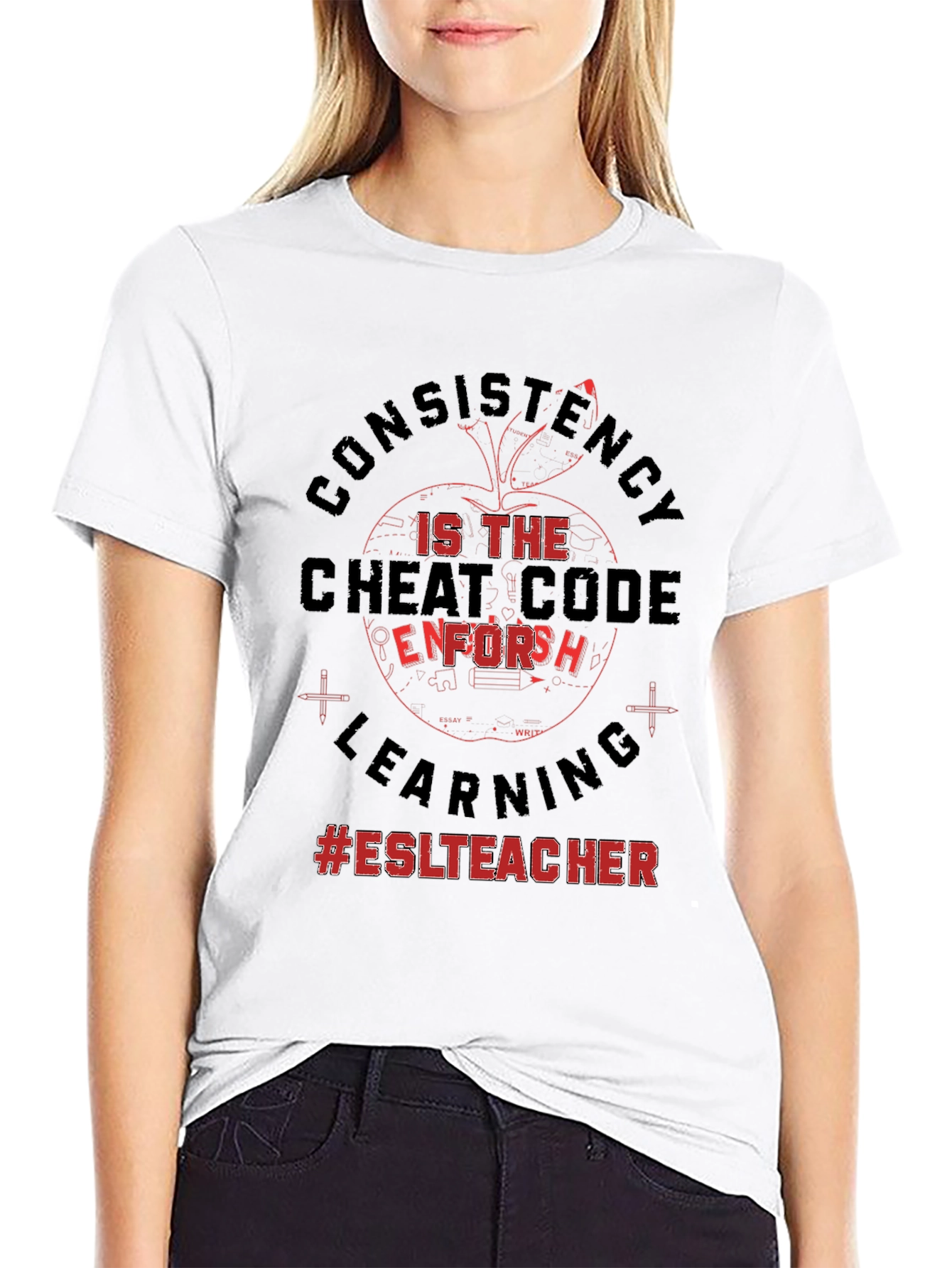 Camiseta #ESLTeacher: Consistencia el Código Secreto