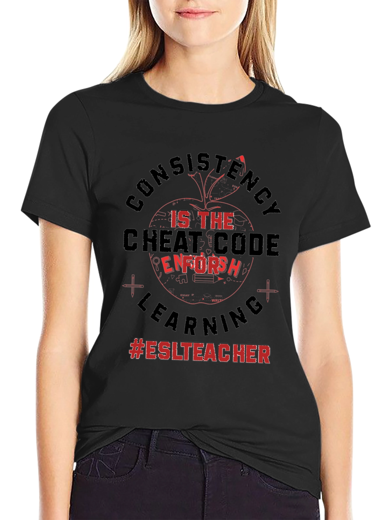 Camiseta #ESLTeacher: Consistencia el Código Secreto