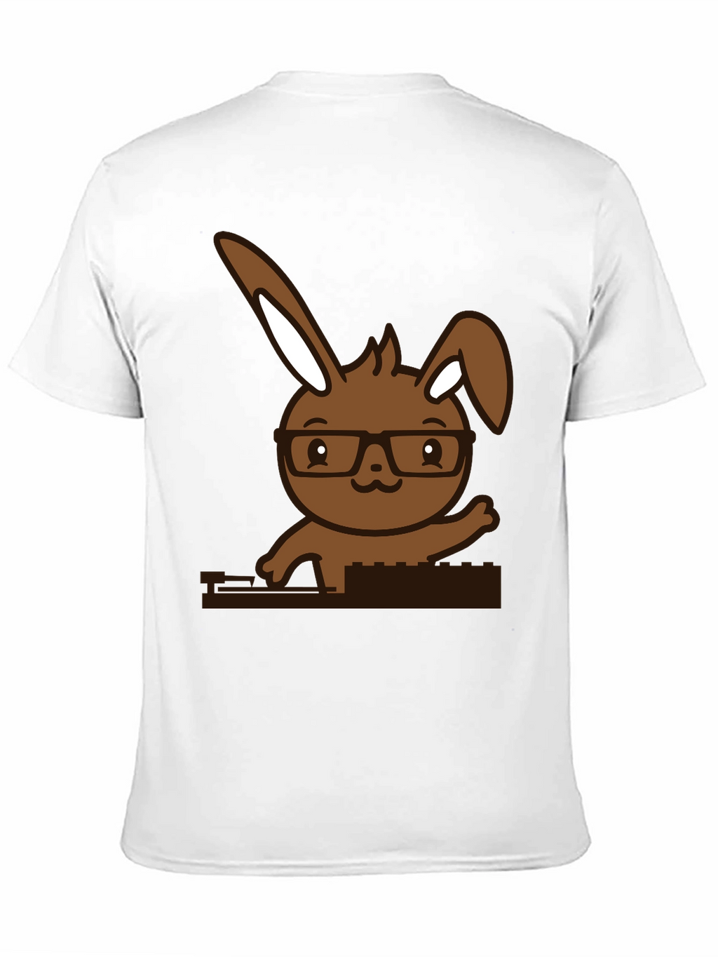 Camiseta Negra con Conejo Nerd