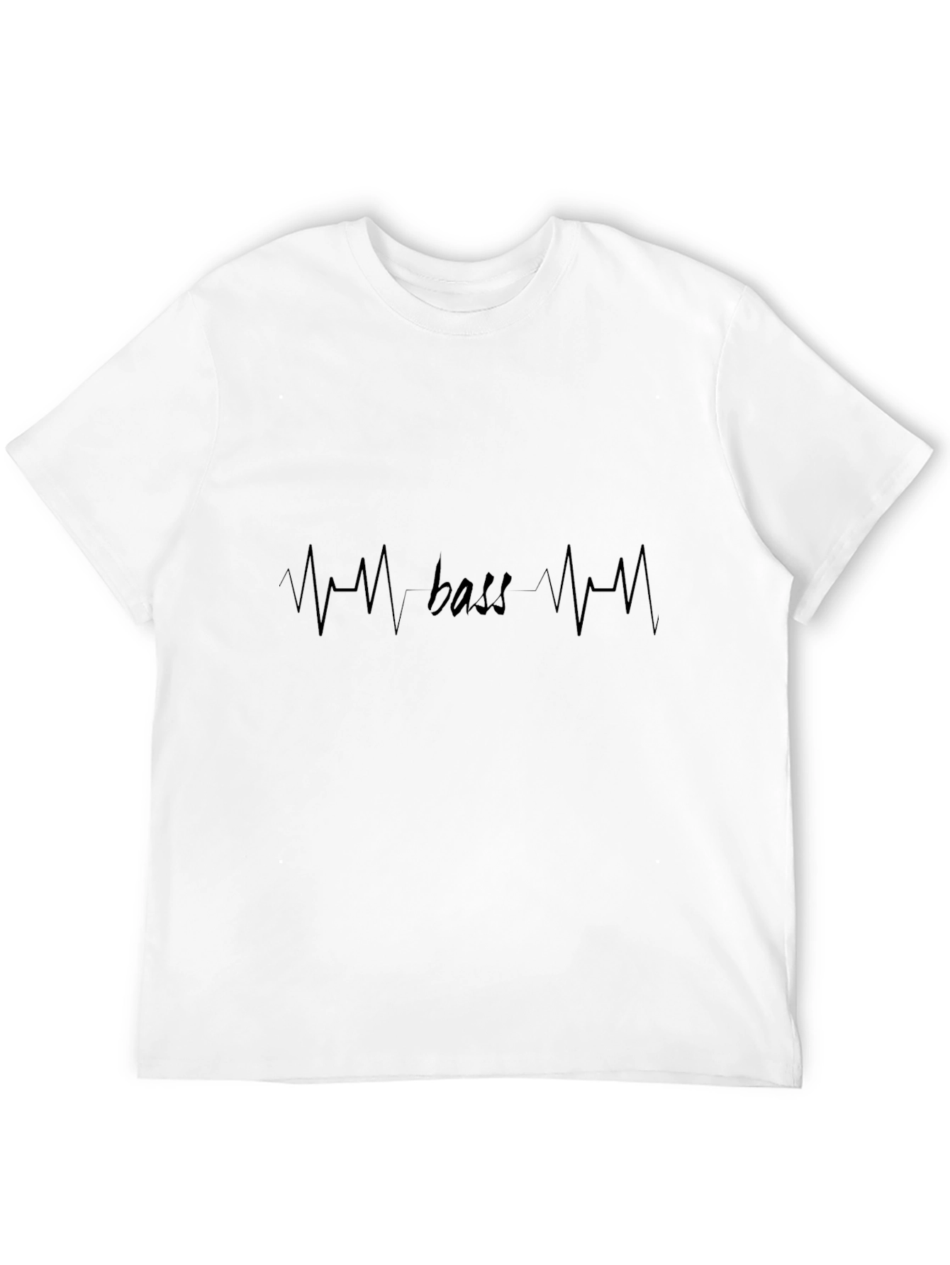 Camiseta Negra Bass con Diseño de Latido