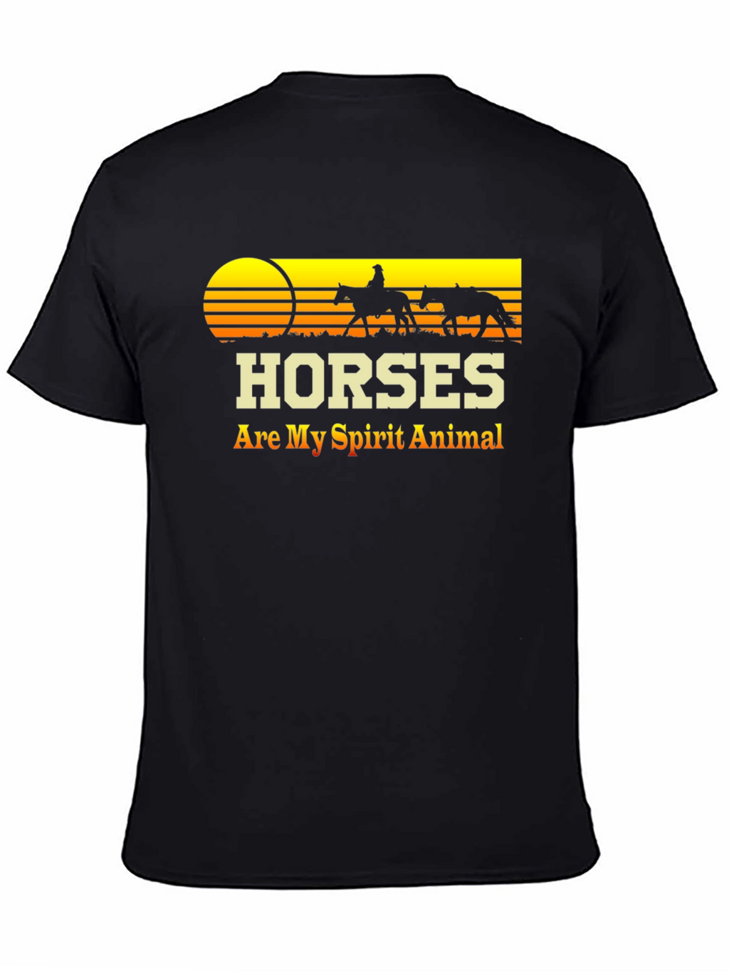 Camiseta Negra Caballos - Mi Animal Espiritual