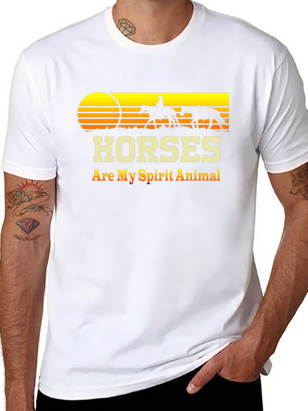 Camiseta Negra Caballos - Mi Animal Espiritual