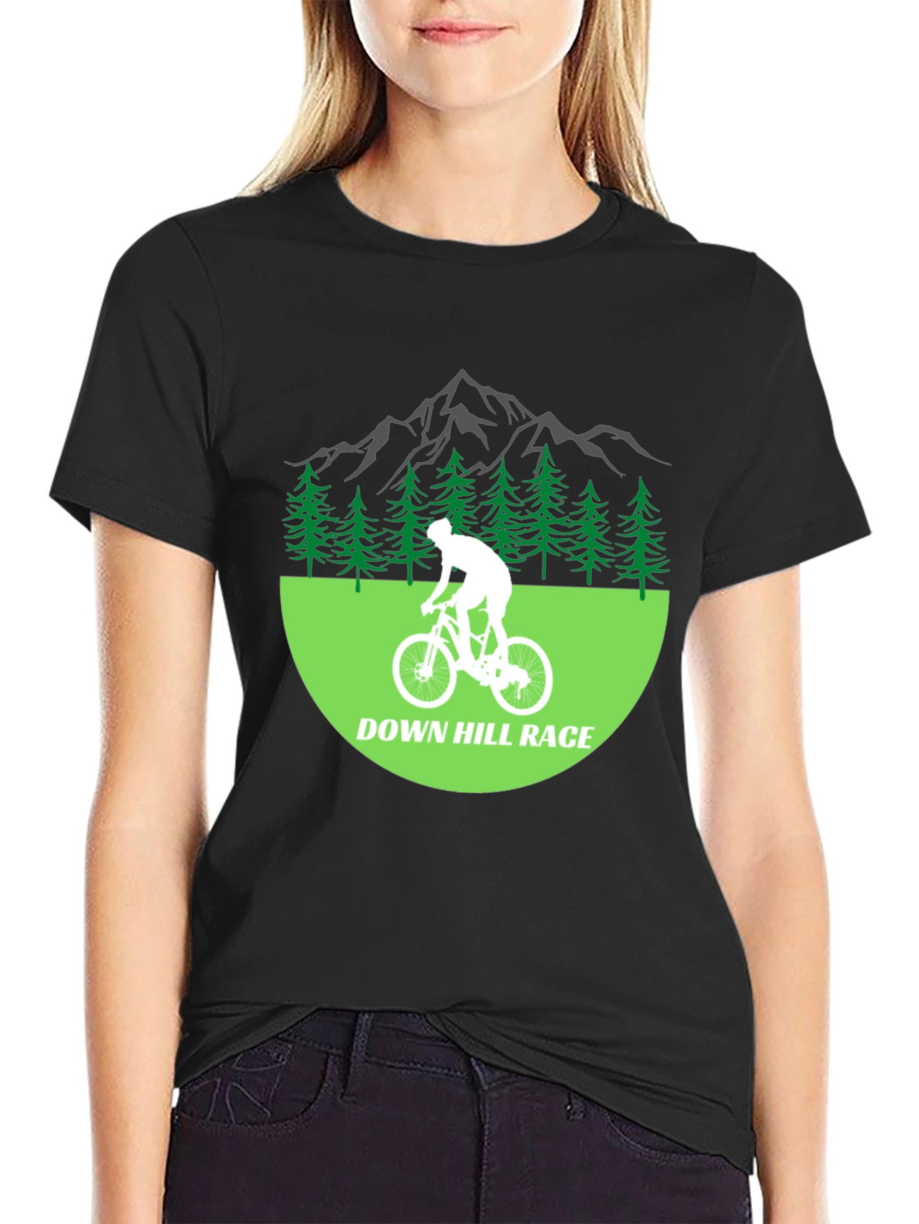 Camiseta Hombre Negra - Diseño Down Hill Race