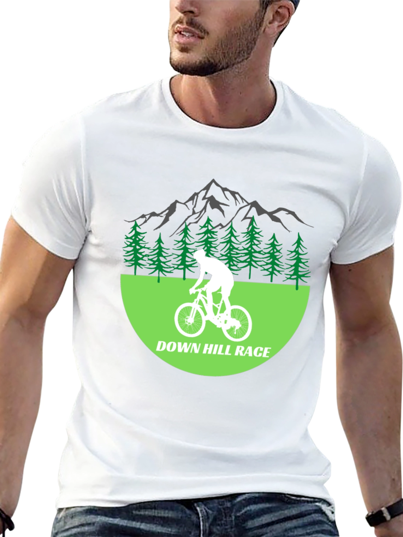 Camiseta Hombre Negra - Diseño Down Hill Race