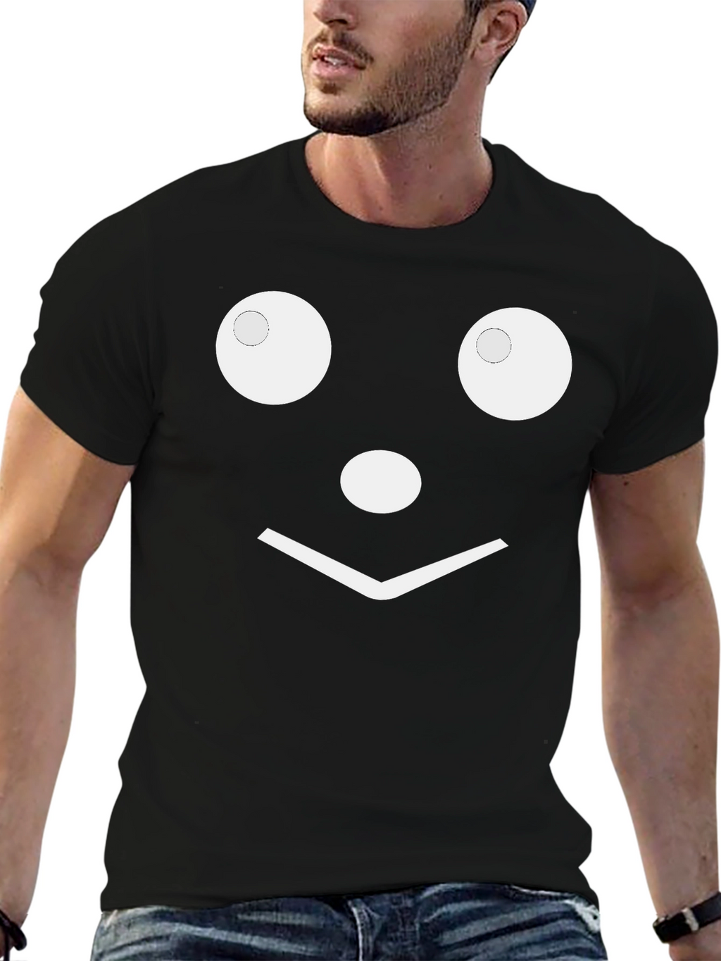 Camiseta Hombre Cara Abstracta Divertida Algodón