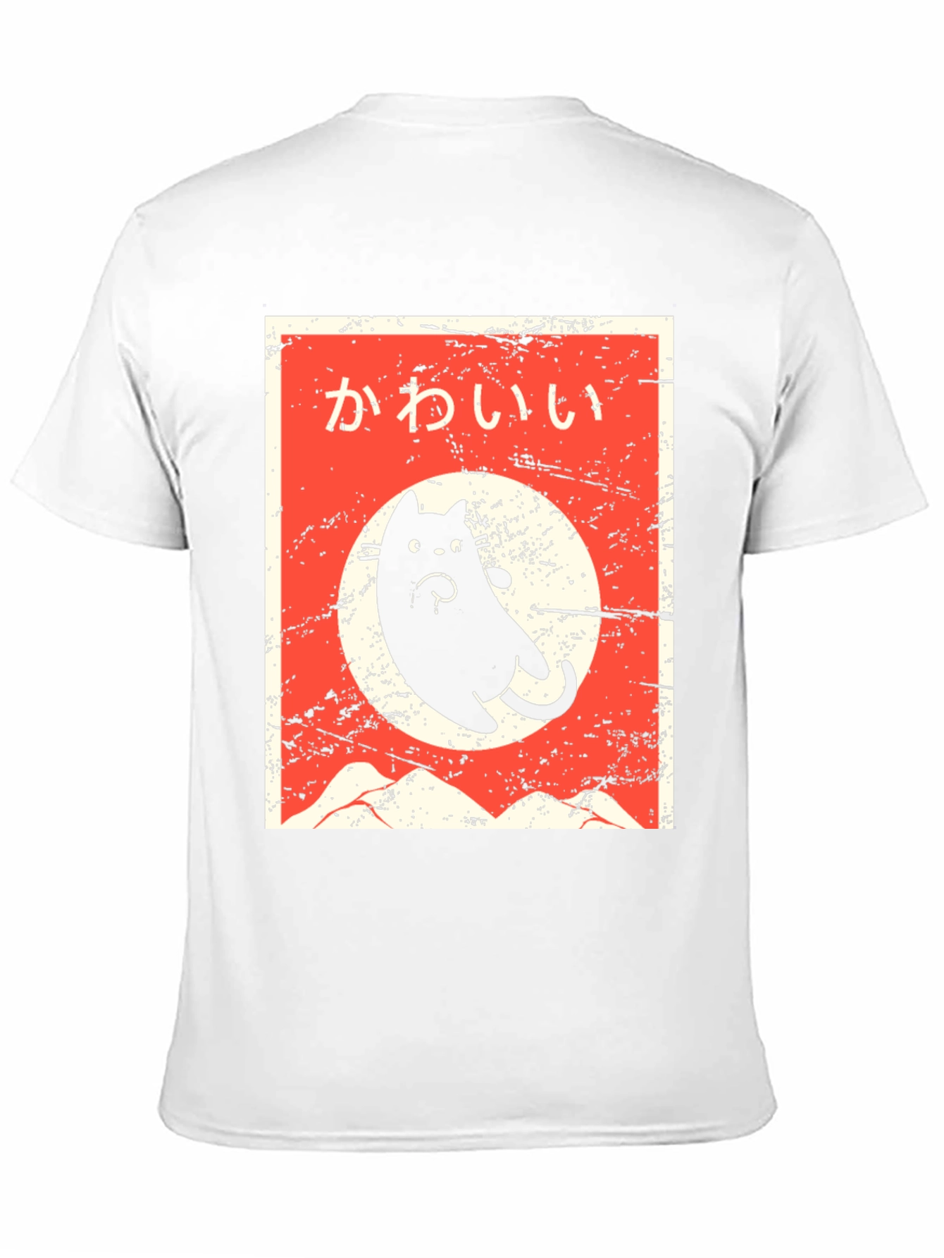 Camiseta Negra con Diseño de Gato Kawaii Japonés