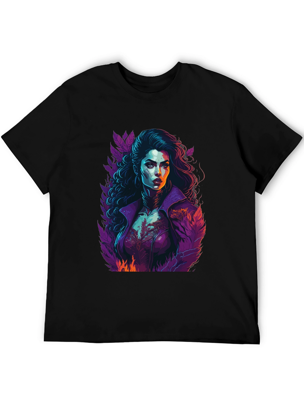 Camiseta Hombre Diseño Vampiresa Arte Gráfico