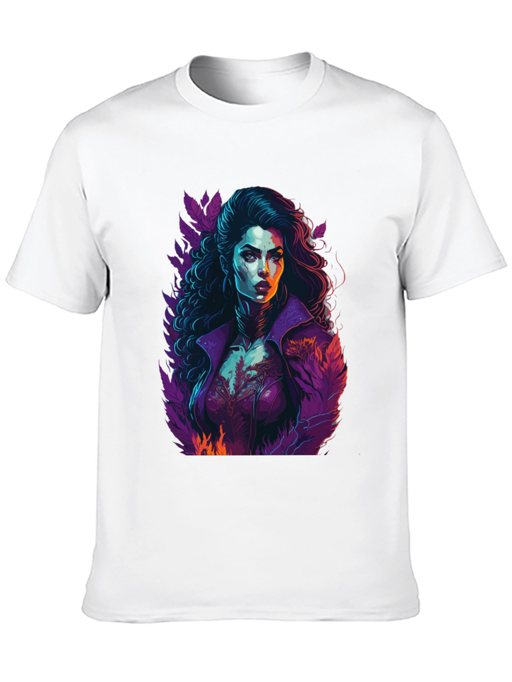 Camiseta Hombre Diseño Vampiresa Arte Gráfico