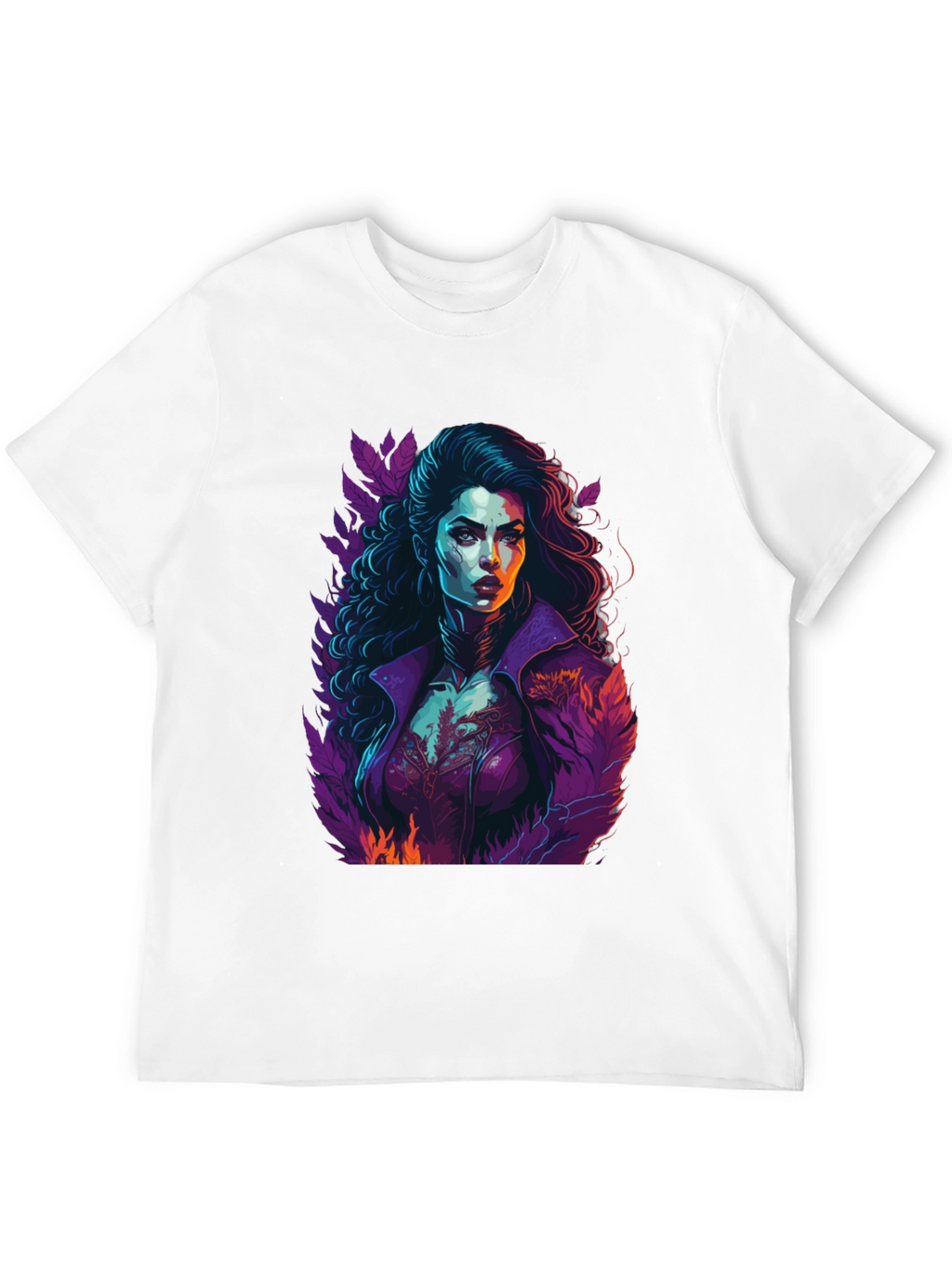 Camiseta Hombre Diseño Vampiresa Arte Gráfico